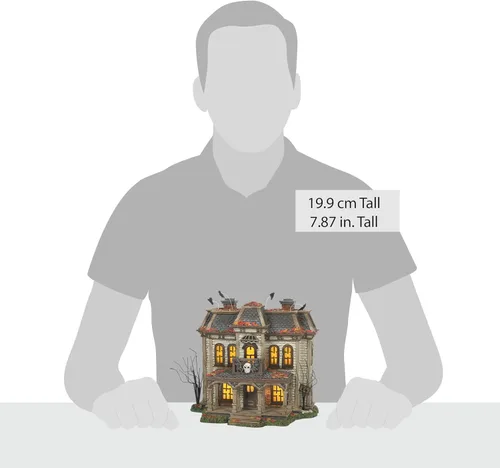 Vista 4 de Department 56 Elvira Mistress of The Dark Village Elvira's House - Edificio iluminado, 7.87 pulgadas, multicolor