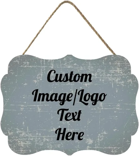 Vista 12 de Letrero de bienvenida de madera personalizado para puerta delantera, letrero personalizado para el hogar, decoración de puerta con imagen/texto COL-7