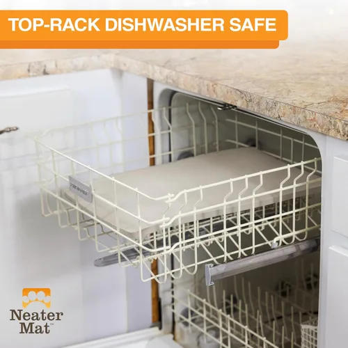 Vista 58 de Neater Pet Brands Neater Mat Tapete de comida para gatos y perros, mantel individual de silicona impermeable y sin BPA con borde elevado para debajo