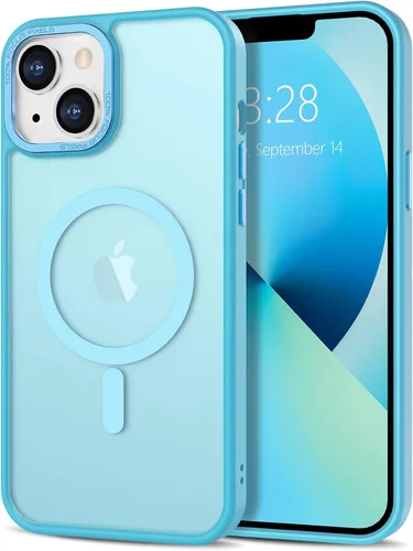 Vista 205 de Anuck - Funda magnética para iPhone 11 compatible con MagSafe, carcasa trasera mate translúcida dura, borde de TPU, delgada, resistente a impactos