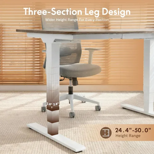 Vista 7 de FLEXISPOT E6 MAX - Escritorio de pie de madera maciza de acacia de 48 x 24 pulgadas, doble motor, capacidad de peso de 330 libras, escritorio