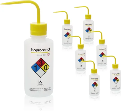 Vista 10 de 6 botellas de lavado de agua de seguridad, vol.16.9 fl oz (17 oz), botella de acetona con boca estrecha para laboratorio WBD500A6