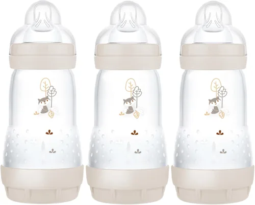 Babyprice MAM - Botella anticólicos autoferilizante, 8.8 fl oz, paquete de 3 unidades, colores neutros