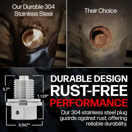 Vista 5 de Votex - Hecho en EE. UU. - Tapón magnético de drenaje de aceite de motor M14x1.5MM con imán de neodimio de alta temperatura, acero inoxidable