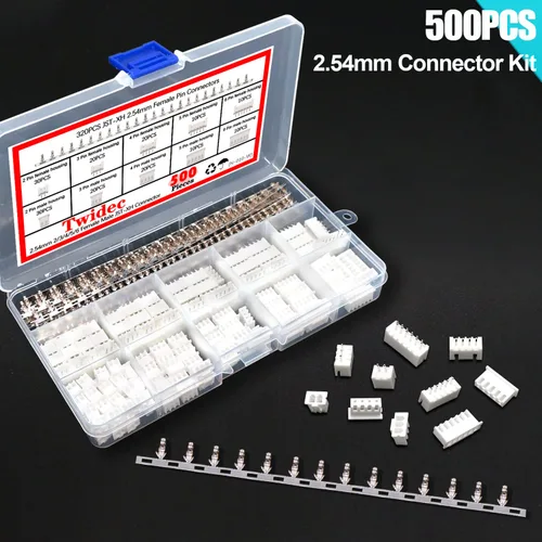 Vista 3 de Twidec /500PCS Kit de conector JST de 0.100 in con conector macho y hembra de 2/3/4/5/6 conector de vivienda de clavija macho y hembra de 0.100 in