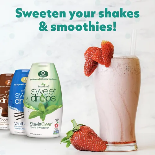 Vista 5 de SweetLeaf Sweet Drops - Edulcorante líquido de stevia con sabor, extracto de stevia, cero calorías, sin gluten, apto para dieta cetogénica, sin OMG