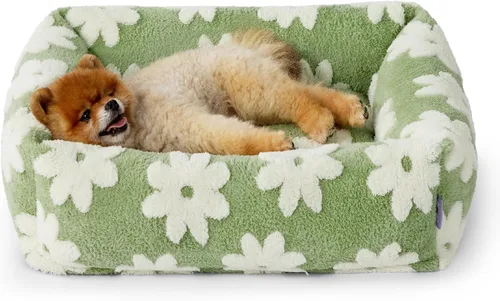 Vista 16 de LE SURE Bonita cama para perros y gatos pequeños, camas lavables para cachorros, acogedor sofá ortopédico rectangular para mascotas con felpa