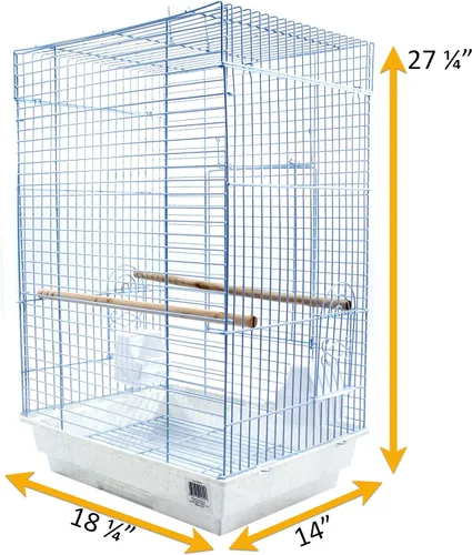 Vista 3 de [Usado] PENN-PLAX Kit de iniciación para pájaros pequeños con jaula y accesorios, ideal para periquitos, tortolitos, loros, pinzones, canarios