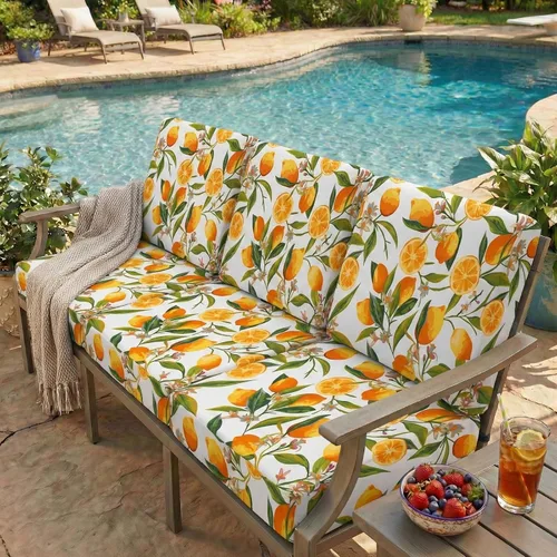 Vista 38 de hyha Fundas de cojín de sofá estampadas, fundas de sofá florales lavables para sofás con 2 cojines, fundas de cojín de patrón elástico para muebles