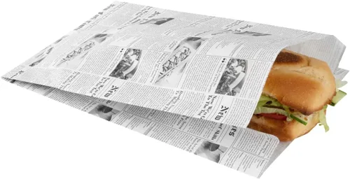 Vista 19 de Restaurantware Bag Tek - Bolsas de papel de 4.3 x 1.5 x 6.3 pulgadas para aperitivos, 100 bolsas desechables para papas fritas, a prueba de grasa