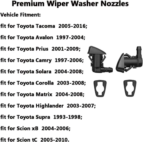 Vista 3 de 85381-AA010 Boquillas de limpiaparabrisas prémium aptas para modelos Toyota Scion Lexus Select, boquilla de chorro de líquido para limpiaparabrisas