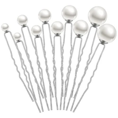 Vista 8 de 32 horquillas para el pelo de perlas nupciales con diamantes de imitación, accesorios para el cabello, pasador en forma de U para novia, dama