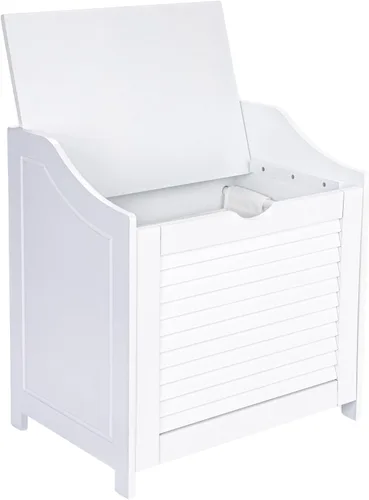 Vista 3 de Household Essentials Asiento de gabinete de canasta de carga individual, color blanco