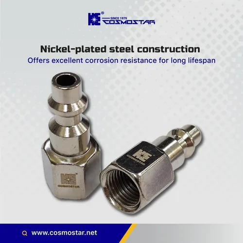 Vista 4 de COSMOSTAR Industries - Enchufe de aire MNPT de acero de 1/4 pulgadas, enchufe de 1/4 de pulgada y conector NPT de 1/4 pulgadas con sellador