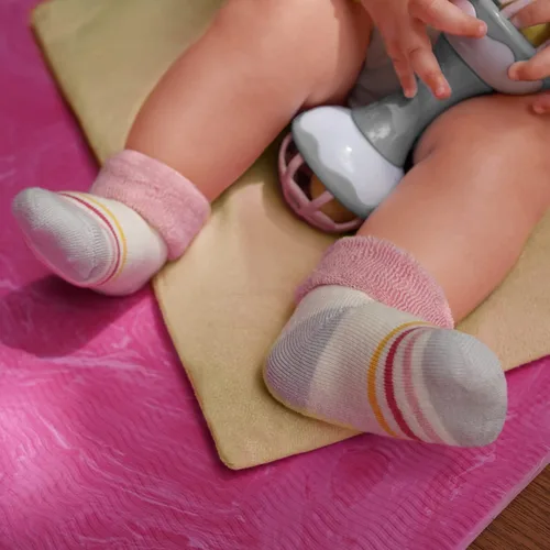 Vista 8 de RATIVE Newborn 0-3 Months and Infant 3-12 Months Thick Terry Turn Cuff Socks for Baby Boys Girls