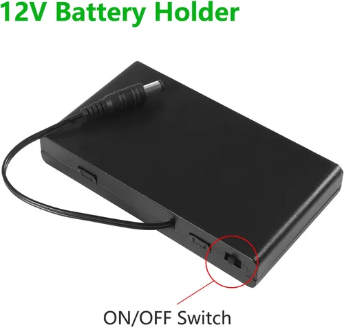 Vista 2 de Aobao 3 unids 8x1.5V 12V AA caja de la caja del sostenedor de la batería con DC 0.217x0.083 in conector macho con cable interruptor