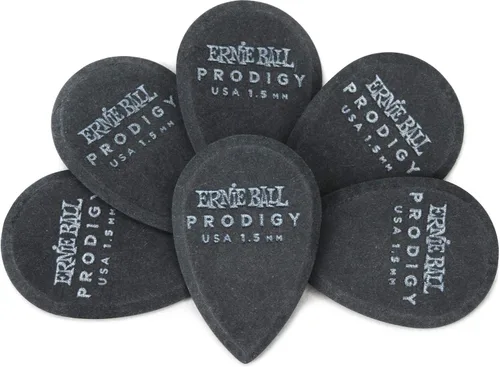 Vista 14 de Ernie Ball Prodigy Púas para guitarra, escudo grande, negro 1.5mm, paquete de 6 (P09332)
