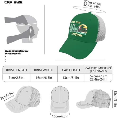 Vista 4 de Caps Take Him to The Train Station Dad Hat, Vintage Cap for Men