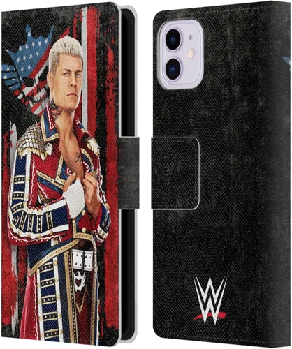 Vista 107 de Head Case Designs Officially Licensed WWE American Nightmare Flag Cody Rhodes Leather Wallet Case Compatible with Apple iPhone 7 Plus/iPhone 8 Plus