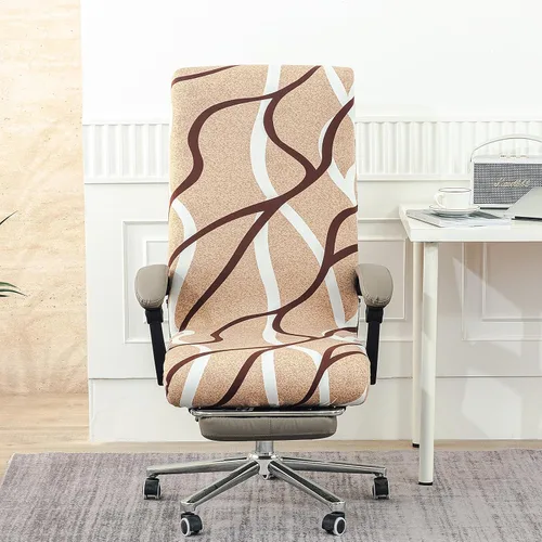 Vista 7 de Fundas elásticas para silla de oficina con cremallera duradera, funda elástica para silla de computadora o escritorio con estampado, funda universal