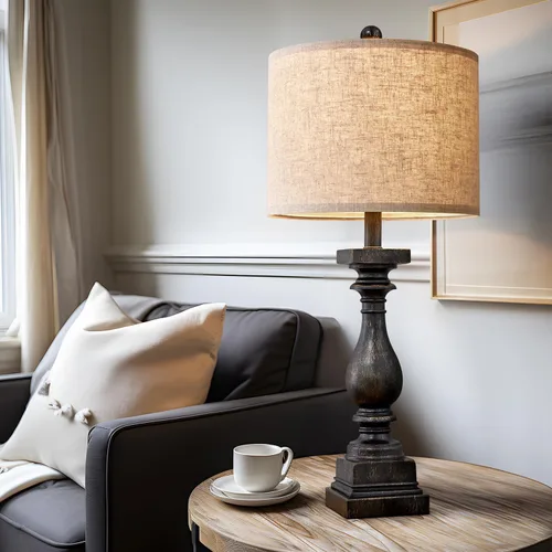 Vista 5 de BOBOMOMO Lámparas de mesa únicas estilo granja retro de 27" con puertos de carga USB A/C para dormitorios, lámparas de mesa laterales retro, lámpara