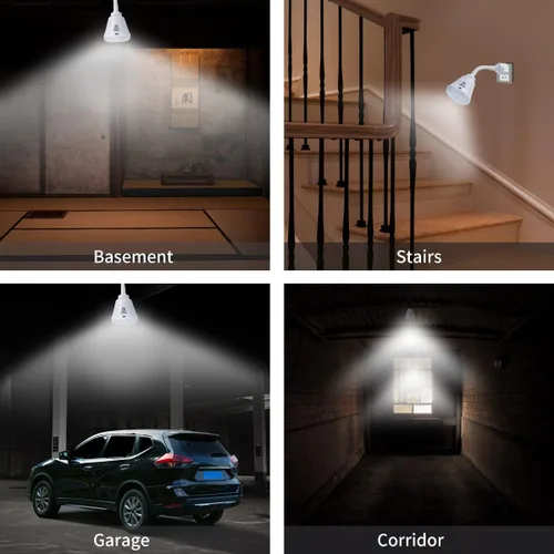 Vista 2 de Luz nocturna enchufable con sensor de movimiento, luz LED con sensor infrarrojo de 6W, luz AC 85-265V PIR sensor infrarrojo detector de movimiento