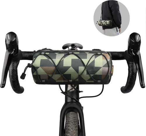 Vista 11 de Rhinowalk Bolsa de manillar de bicicleta, bolsa delantera de bicicleta, bolsa de hombro bolsa de almacenamiento con correa para el hombro