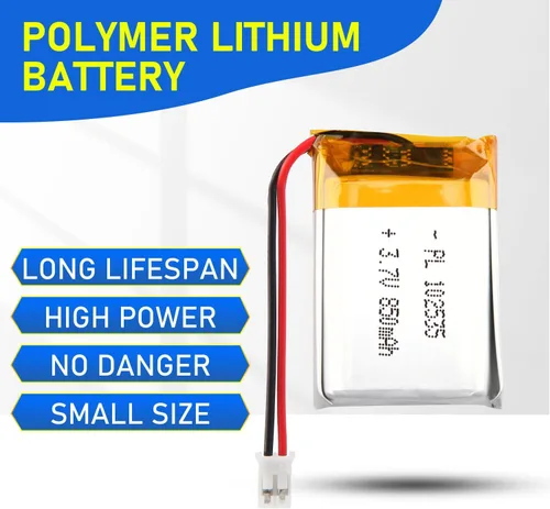 Vista 5 de 102535 3.7V Lipo Batería 850mAh 102535 Batería recargable de polímero de litio con conector JST PH2.0.000 in para dispositivo electrónico