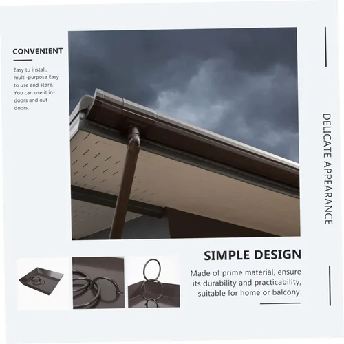 Vista 2 de Contenedor negro de 2 piezas de eslabones de lluvia para pájaros, contenedor de adorno de cadena de lluvia de metal, para cadenas de lluvia, cuenca