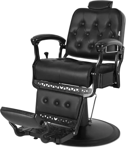 Artist hand Silla de peluquero hidráulica multiusos reclinable, silla de salón de belleza, spa, silla de peluquería vintage, silla resistente (negro)