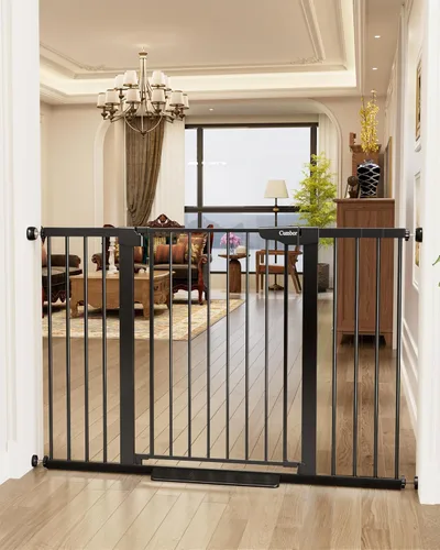 Vista 18 de Cumbor Puerta para bebés de 29.7 a 46 pulgadas para escaleras, ganadora de los premios Mom's Choice Awards - Puerta para perros con cierre