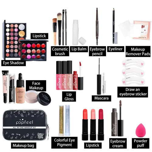 Vista 3 de All In One Makeup Kit for Women Full Gift Surprise Makeup Set Includes Makeup Brush Set Eyeshadow Palette Lip Gloss Set Liquid Lipstick Makeup