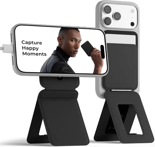 Vista 81 de MOFT Soporte de trípode para teléfono para iPhone, soporte para iPhone multiángulo, soporte para teléfono ligero y portátil, imanes fuertes, cuero
