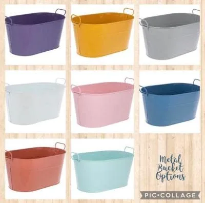 Vista 3 de Personalized Easter Bunny Basket With Name - Custom Bucket with Handles - Large Pail for Egg Hunting