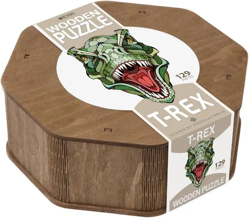 Vista 2 de Artventure AV0523215 T-Rex - Rompecabezas clásico, 15.7 pulgadas de largo, madera