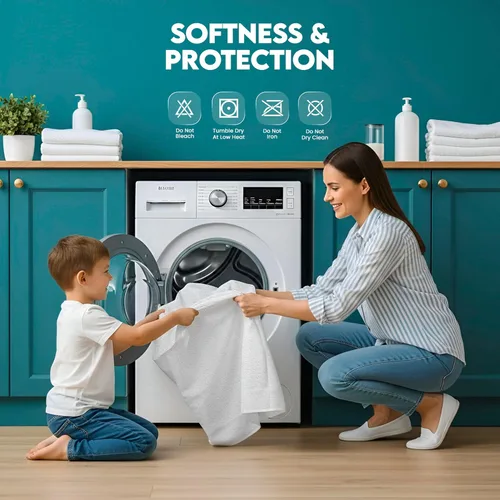 Vista 7 de Utopia Bedding - Protector de colchón de doble cara con parte superior y paneles laterales de rizo impermeables tamaño individual, funda de colchón