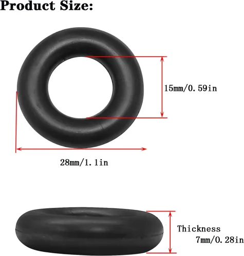 Vista 2 de 6 piezas de neumáticos de goma para bobinadora O Ring compatibles con máquina de coser Singer 15-91, 66-16, 99K, 128-3, #15287