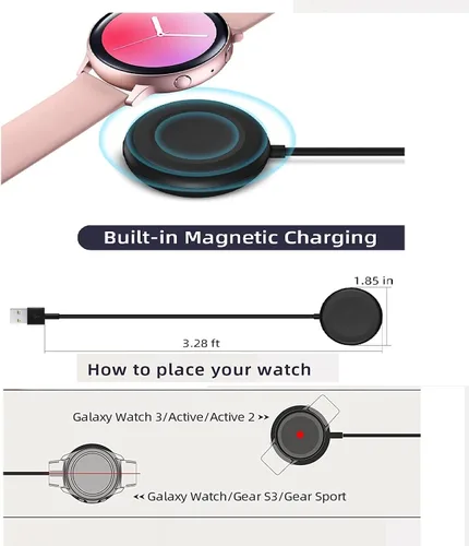 Vista 3 de Samsung Galaxy Watch, base de carga portátil para Galaxy Watch 4 Galaxy Watch 3 1.614 in/1.772 in, Galaxy Watch Active 2, Galaxy Watch Active 1