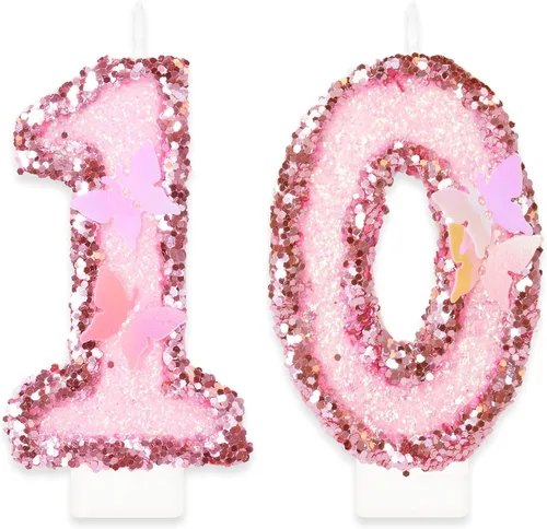 Vista 32 de Velas de cumpleaños número 1, decoración de fiesta de cumpleaños de mariposa para mujeres y niñas, vela morada de feliz cumpleaños para pastel, vela