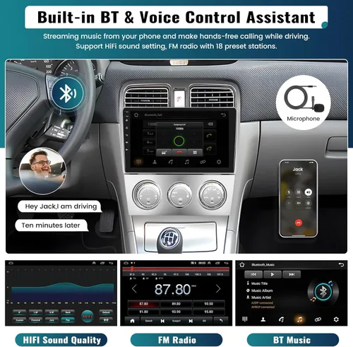 Vista 4 de UNITOPSCI 2G+64G para Subaru Forester 2004 2005 2006 2007 2008 Android Radio de coche inalámbrica Apple CarPlay Android Auto 9 "pantalla táctil HiFi