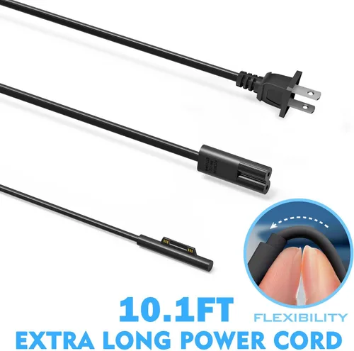 Vista 6 de Cargador de portátil Surface Pro de 65 W para Microsoft Surface Pro 11 10 9 8 7+ X 7 6 5 4 3, Windows Surface Laptop 7 6 5 Studio 4 Go 3 2, Surface