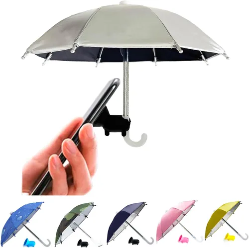 Vista 8 de Paraguas de Teléfono con Protección UV para Sol, Soporte Universal Ajustable con Ventosa Piggy para Teléfono Paraguas, Sombra Solar