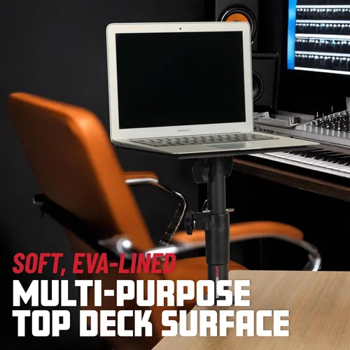 Vista 5 de Gator Frameworks Soporte de escritorio con abrazadera para monitor de estudio y altavoz con superficie acolchada de espuma EVA, ángulo ajustable