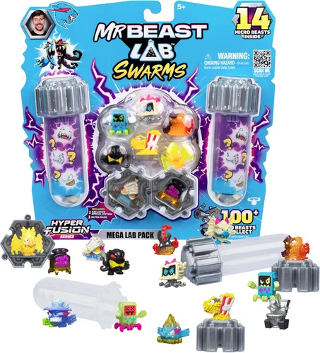 Vista 9 de MrBeast Lab Swarms Series 3, Hyper Fusion Series, paquete de 6 unidades – El paquete de laboratorio incluye 6 micro bestias, 6 calcomanías