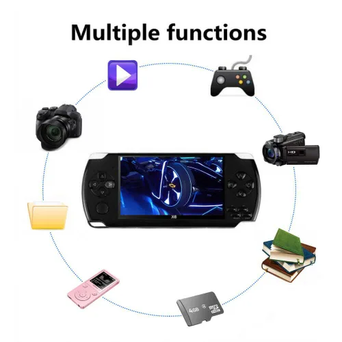 Vista 7 de SLEE 4.3 for PXP Portable Handheld Video Gaming Console Player 10000 Game Built-in 8GB Blue Colour