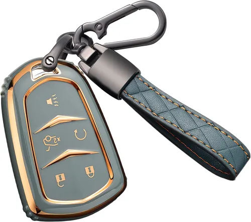 Vista 10 de Funda para Llavero Cadillac Escalade, para Cadillac ATS CTS CT6 STS SRX XT5 Funda de Llavero de TPU Suave Premium Protección Completa Soporte