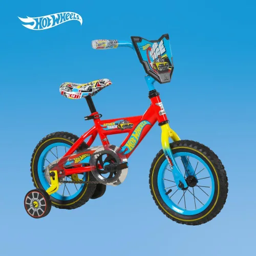 Vista 6 de Dynacraft Hot Wheels Boys BMX Bikes Sizes 12" - 18" for Ages 3-9 Years in red, Black, with Handlebar rev Grip Play Feature