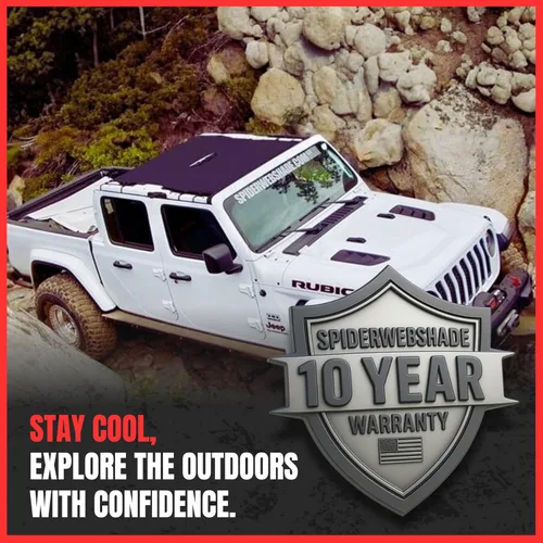 Vista 6 de SPIDERWEBSHADE Original JT 4-Puertas Protector Solar Medio (2018-2026) Compatible con Jeep Wrangler JT Gladiator Rubicon Sahara Sport Todos