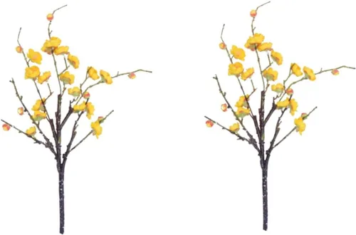 IMIKEYA 2 ramos de flores artificiales artificiales, tallo de flores falsas, ramas de flores artificiales, ramo de boda artificial, flores