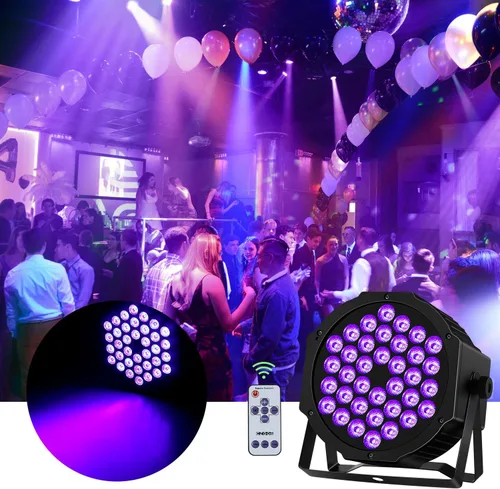 Vista 6 de 36 luces LED negras, luces de escenario UV de Czgor DMX/control remoto para discoteca, boda, fiesta, Halloween, espectáculo de música, pintura